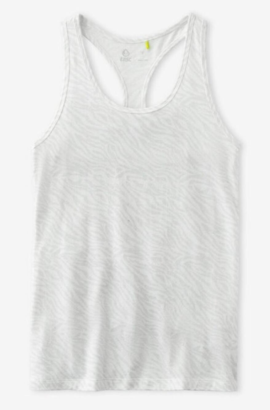 Tasc Womens Recess Racer Back Tank Light Gray Ripple Size XS